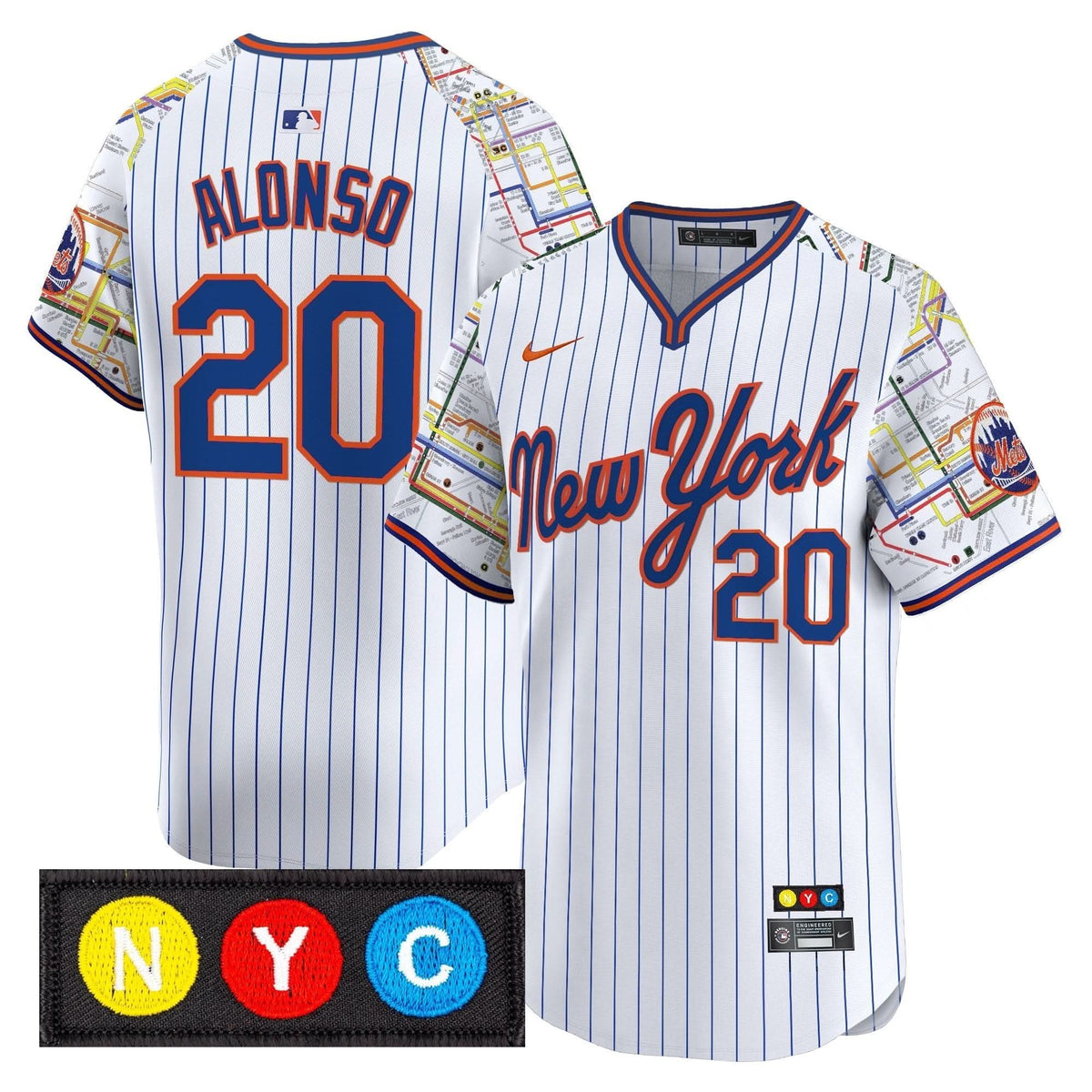 New York Mets Subway Style Vapor Premier Limited Jersey - Stitched