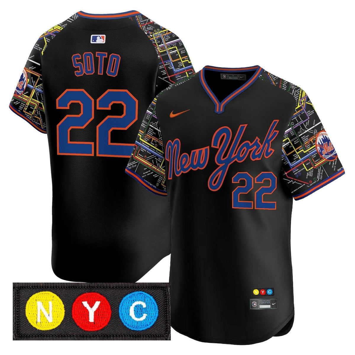 New York Mets Subway Style Vapor Premier Limited Jersey - Stitched