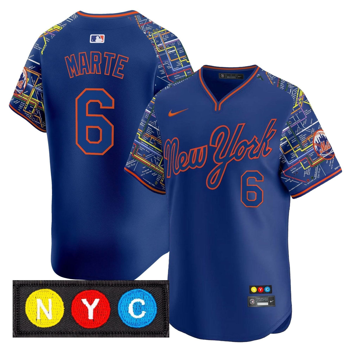 New York Mets Subway Style Vapor Premier Limited Jersey - Stitched
