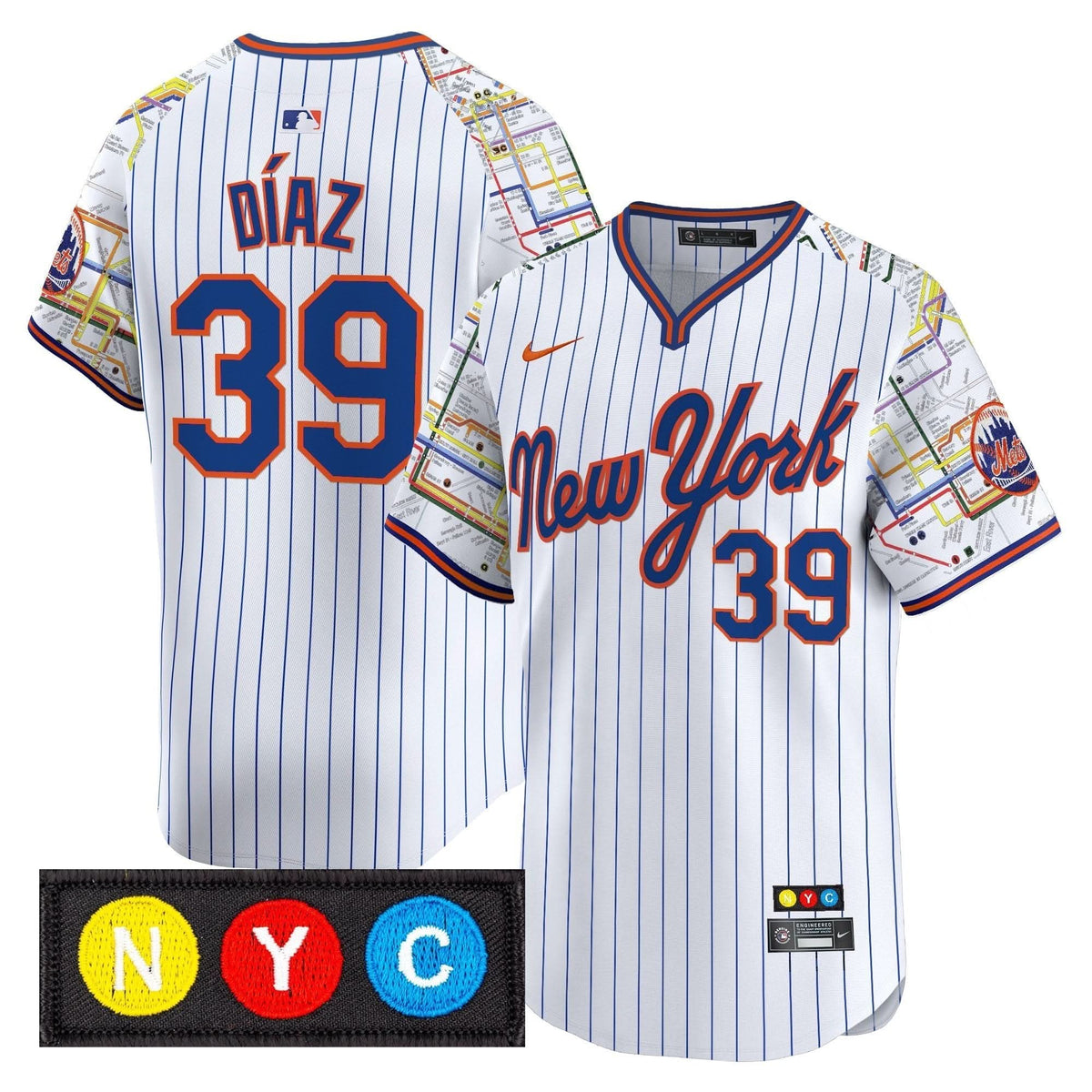 New York Mets Subway Style Vapor Premier Limited Jersey - Stitched