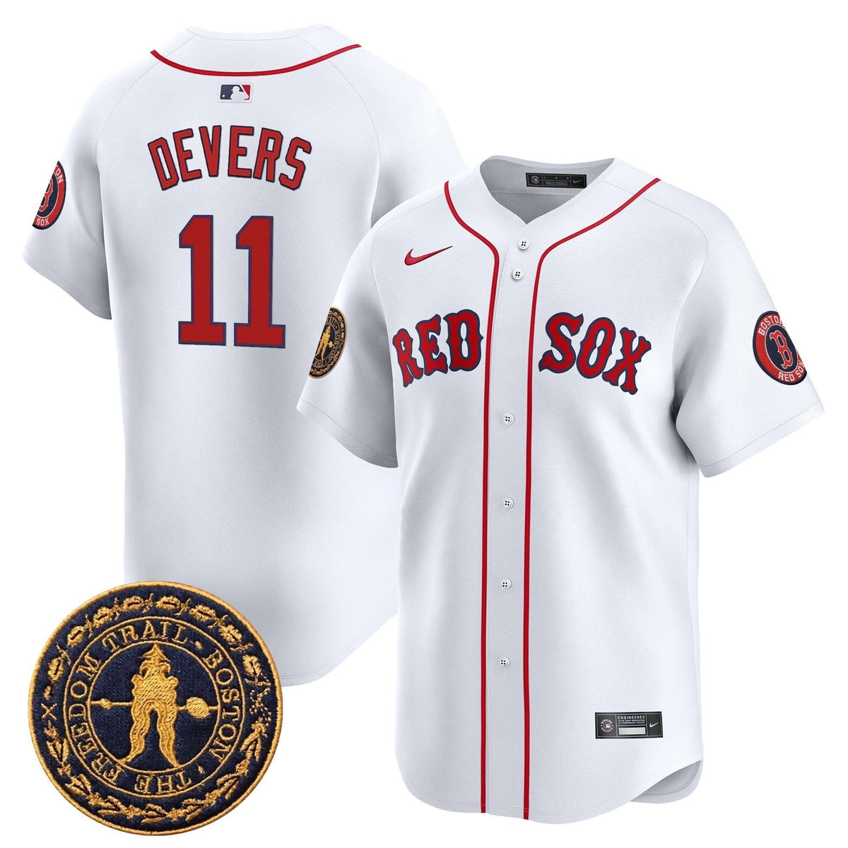 Boston Red Sox Freedom Trail Patch Vapor Premier Limited Jersey - Stitched
