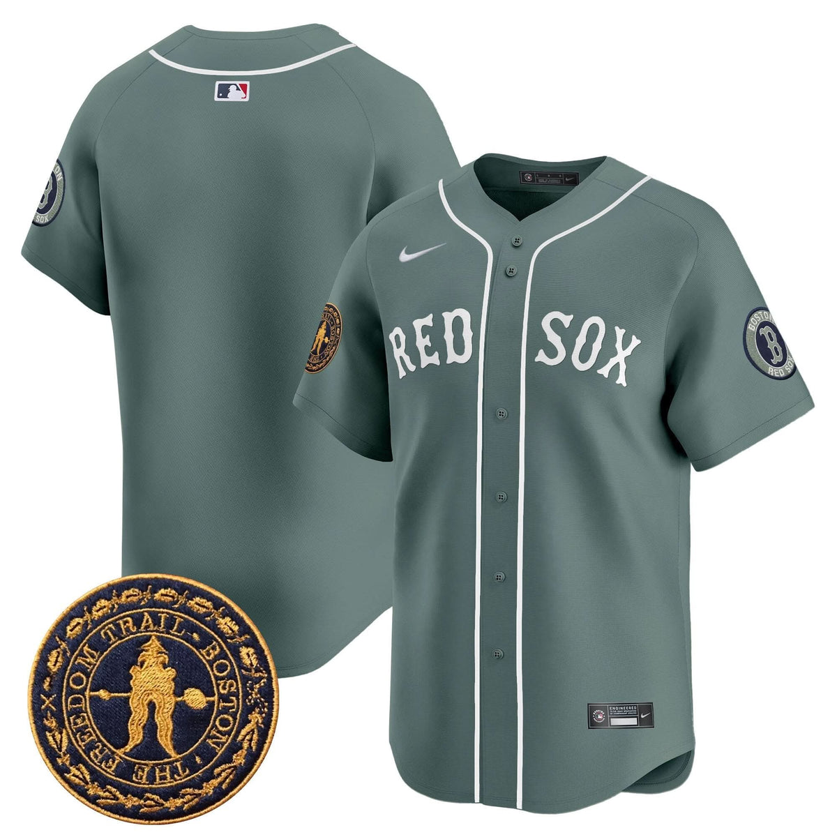 Boston Red Sox Freedom Trail Patch Vapor Premier Limited Jersey - Stitched