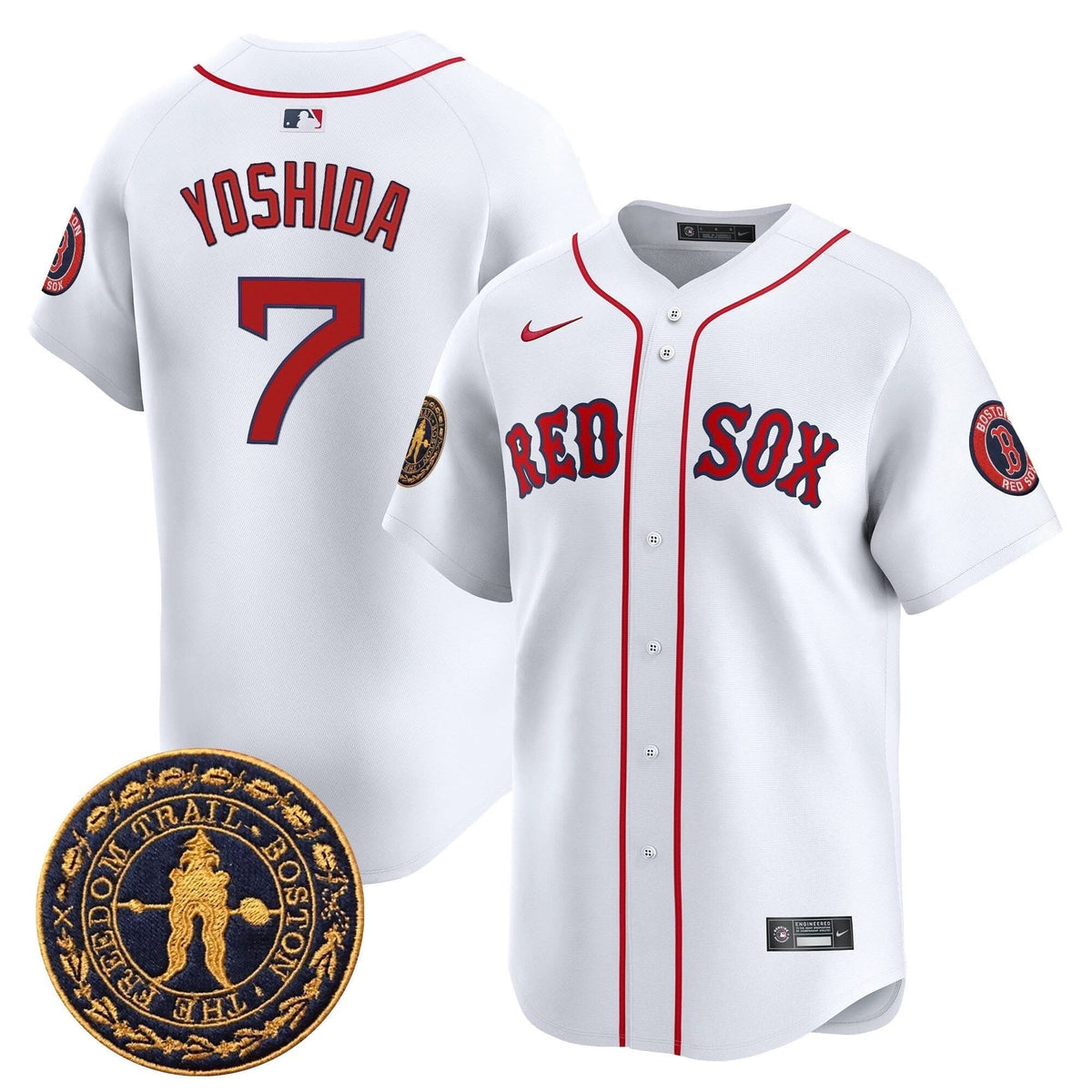 Boston Red Sox Freedom Trail Patch Vapor Premier Limited Jersey - Stitched