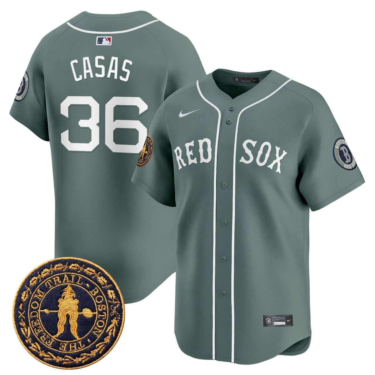 Boston Red Sox Freedom Trail Patch Vapor Premier Limited Jersey - Stitched