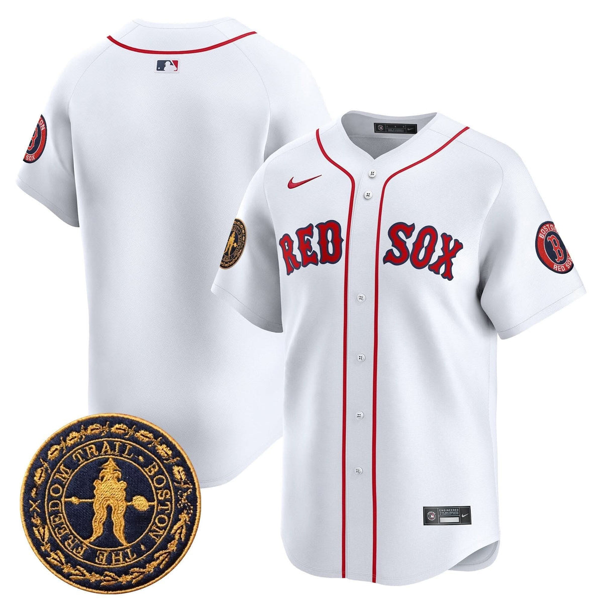 Boston Red Sox Freedom Trail Patch Vapor Premier Limited Jersey - Stitched