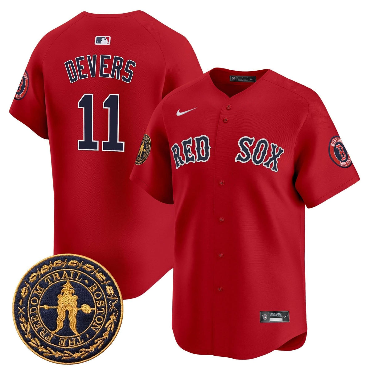 Boston Red Sox Freedom Trail Patch Vapor Premier Limited Jersey - Stitched