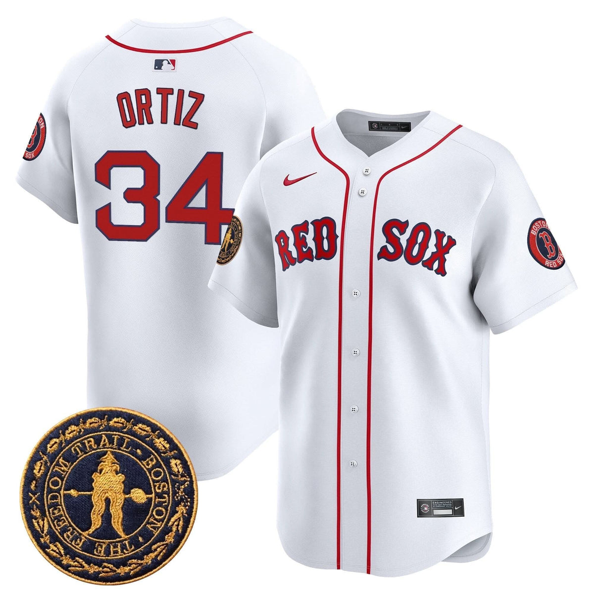 Boston Red Sox Freedom Trail Patch Vapor Premier Limited Jersey - Stitched
