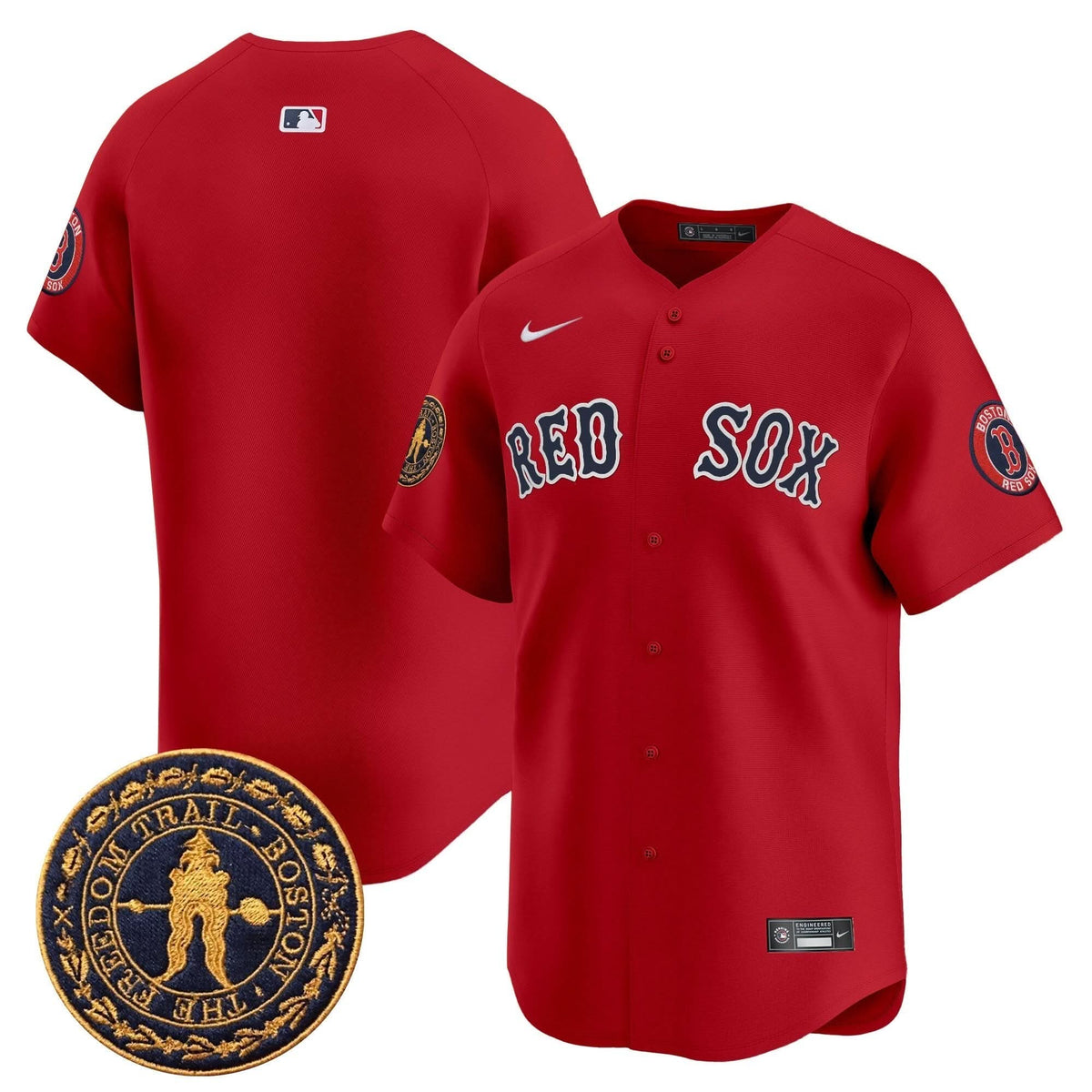 Boston Red Sox Freedom Trail Patch Vapor Premier Limited Jersey - Stitched