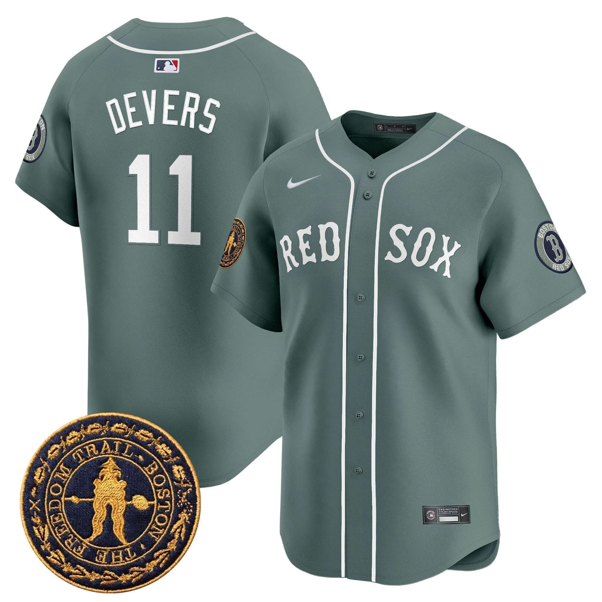 Boston Red Sox Freedom Trail Patch Vapor Premier Limited Jersey - Stitched