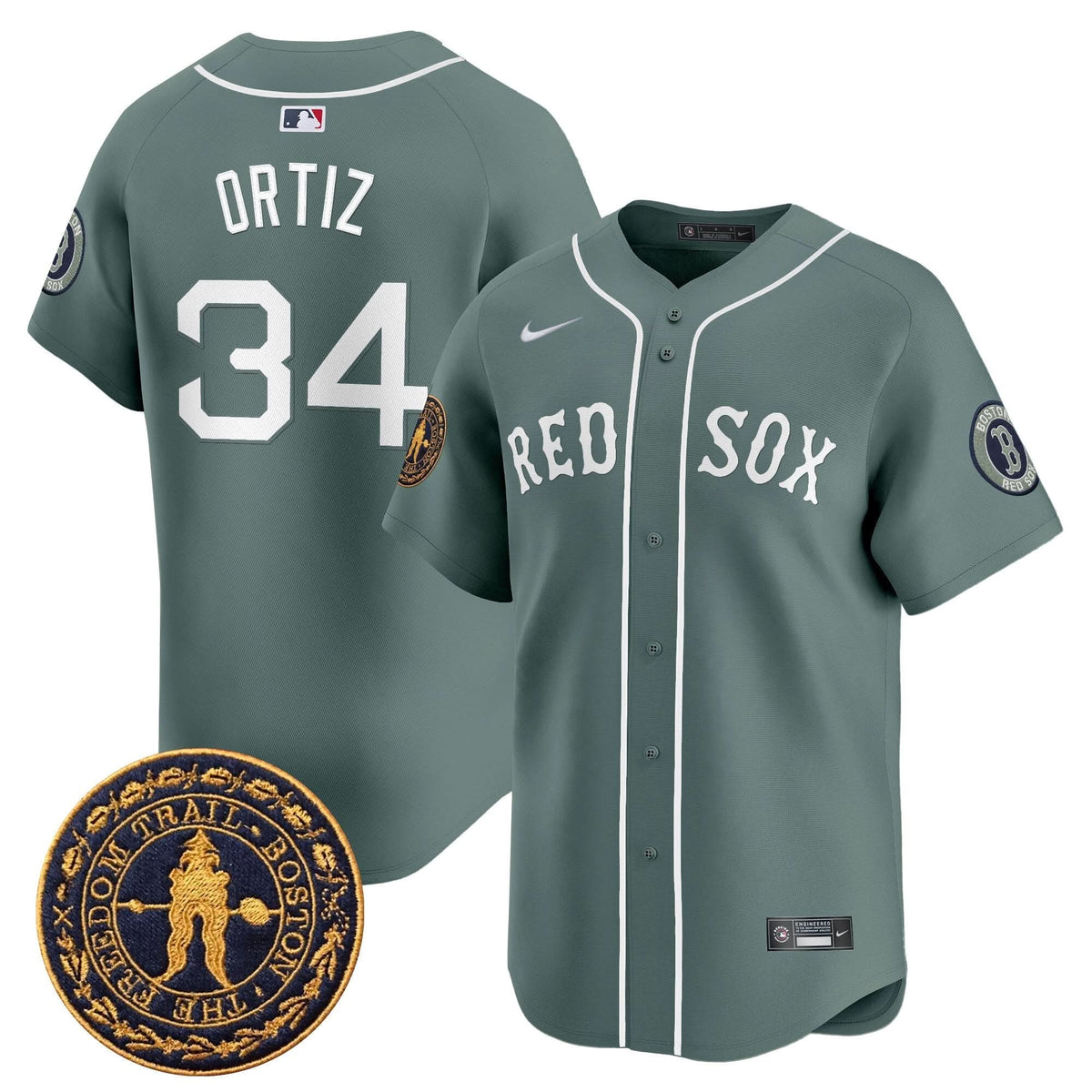 Boston Red Sox Freedom Trail Patch Vapor Premier Limited Jersey - Stitched
