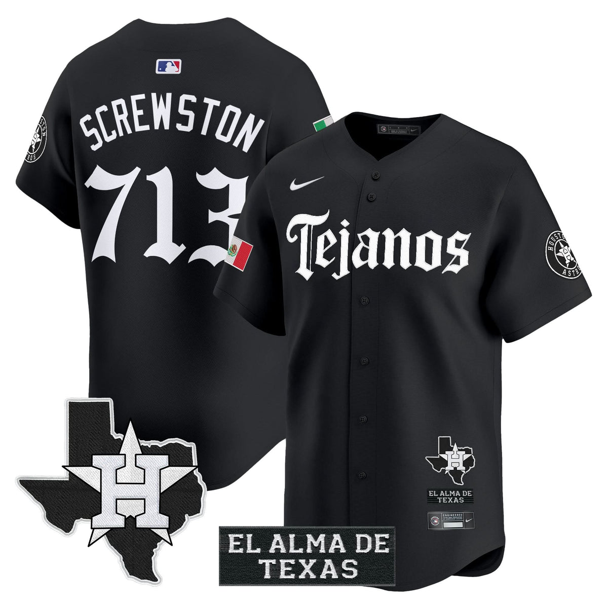 Houston Astros Mexico Tejano Barrio Style Vapor Premier Limited Jersey - Stitched-Cuztomshoes