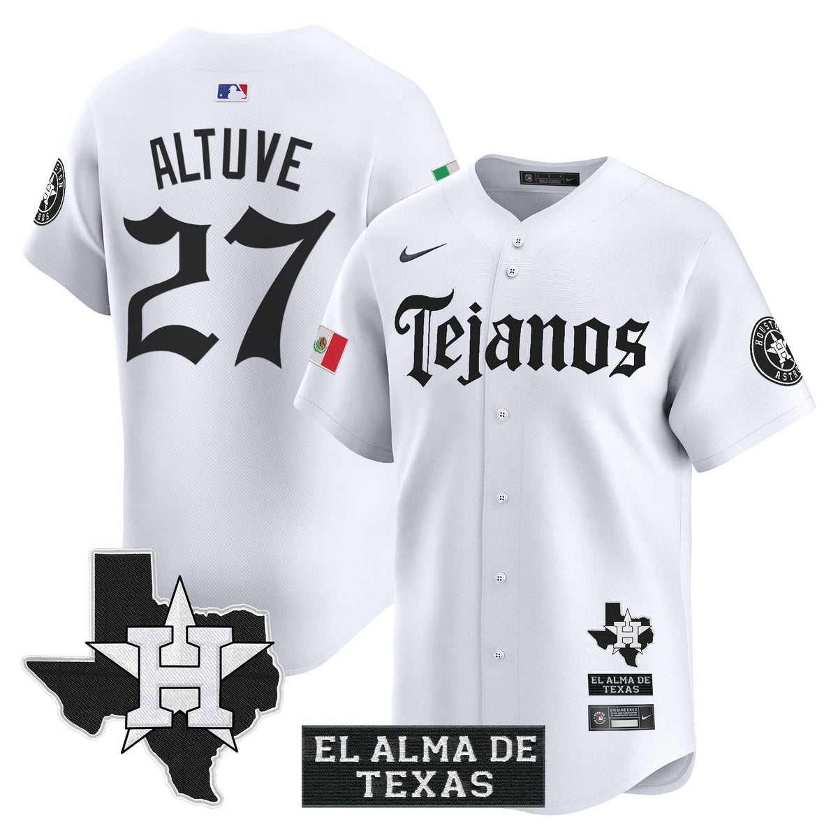 Houston Astros Mexico Tejano Barrio Style Vapor Premier Limited Jersey - Stitched-Cuztomshoes