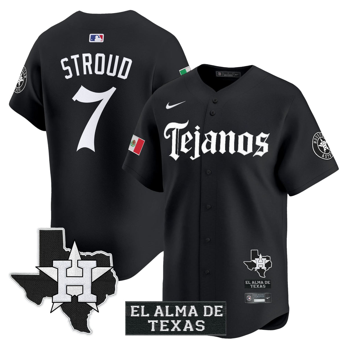 Houston Astros Mexico Tejano Barrio Style Vapor Premier Limited Jersey - Stitched-Cuztomshoes
