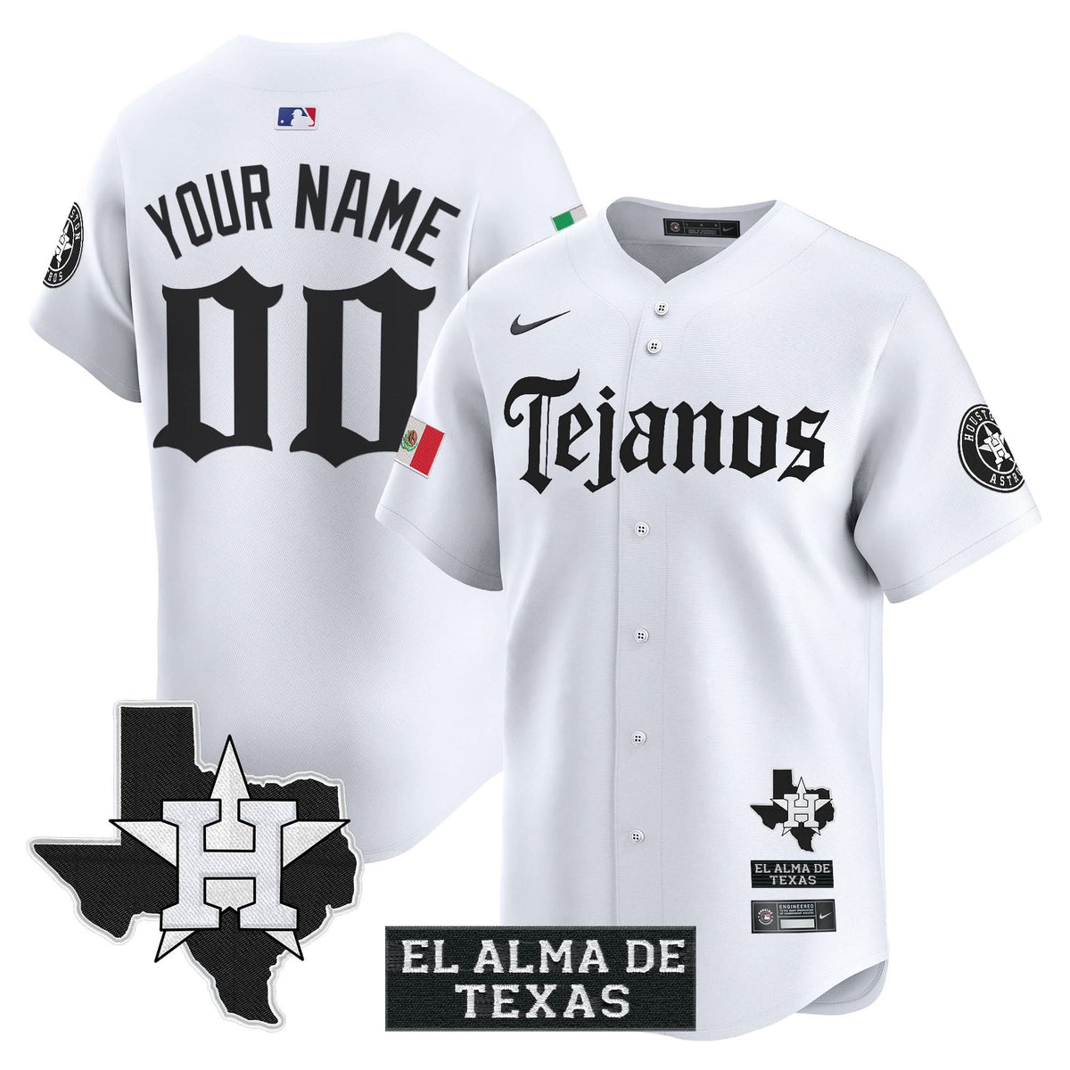Houston Astros Mexico Tejano Barrio Style Vapor Premier Limited Custom Jersey - Stitched-Cuztomshoes