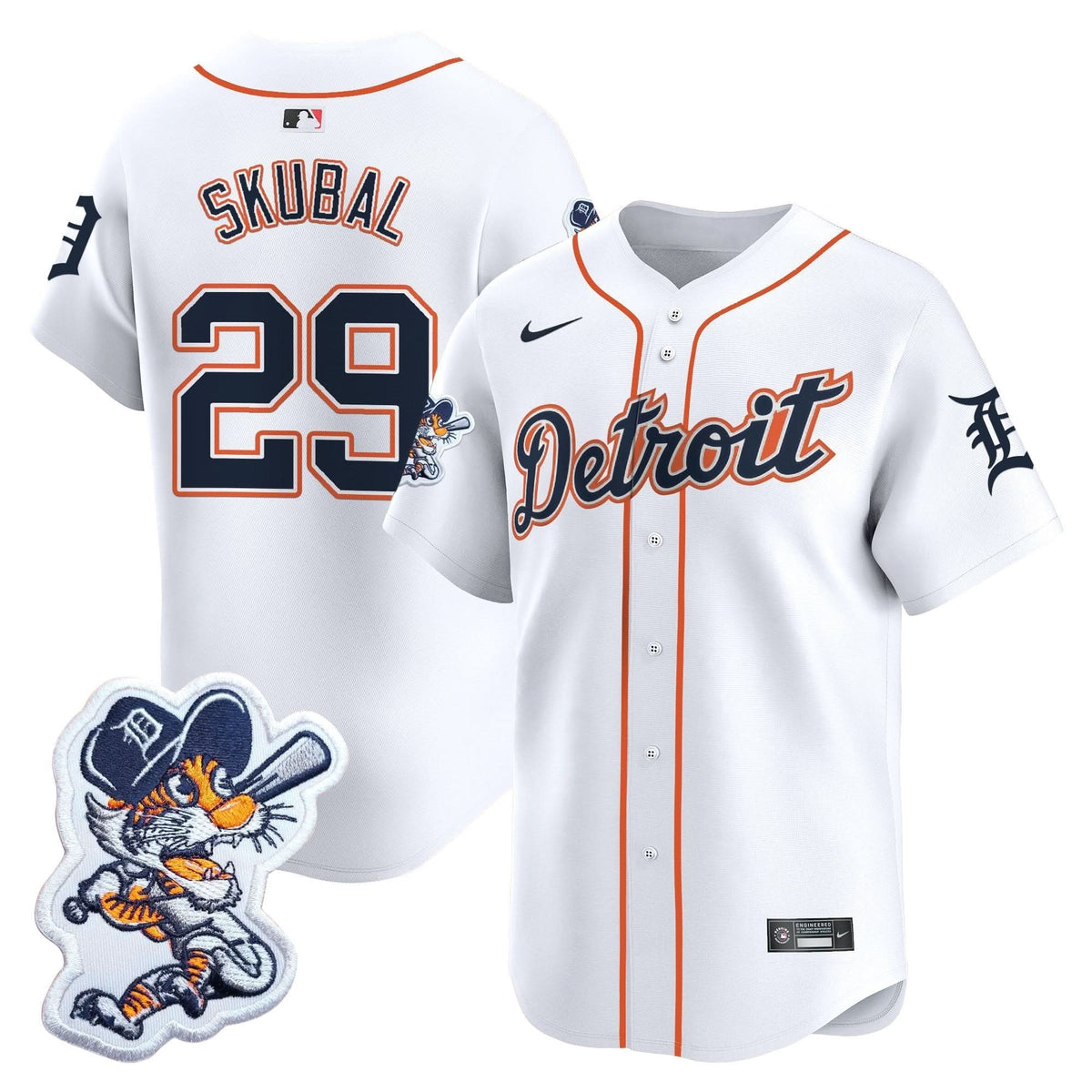 Detroit Tigers Paws Patch Vapor Premier Limited Jersey - Stitched