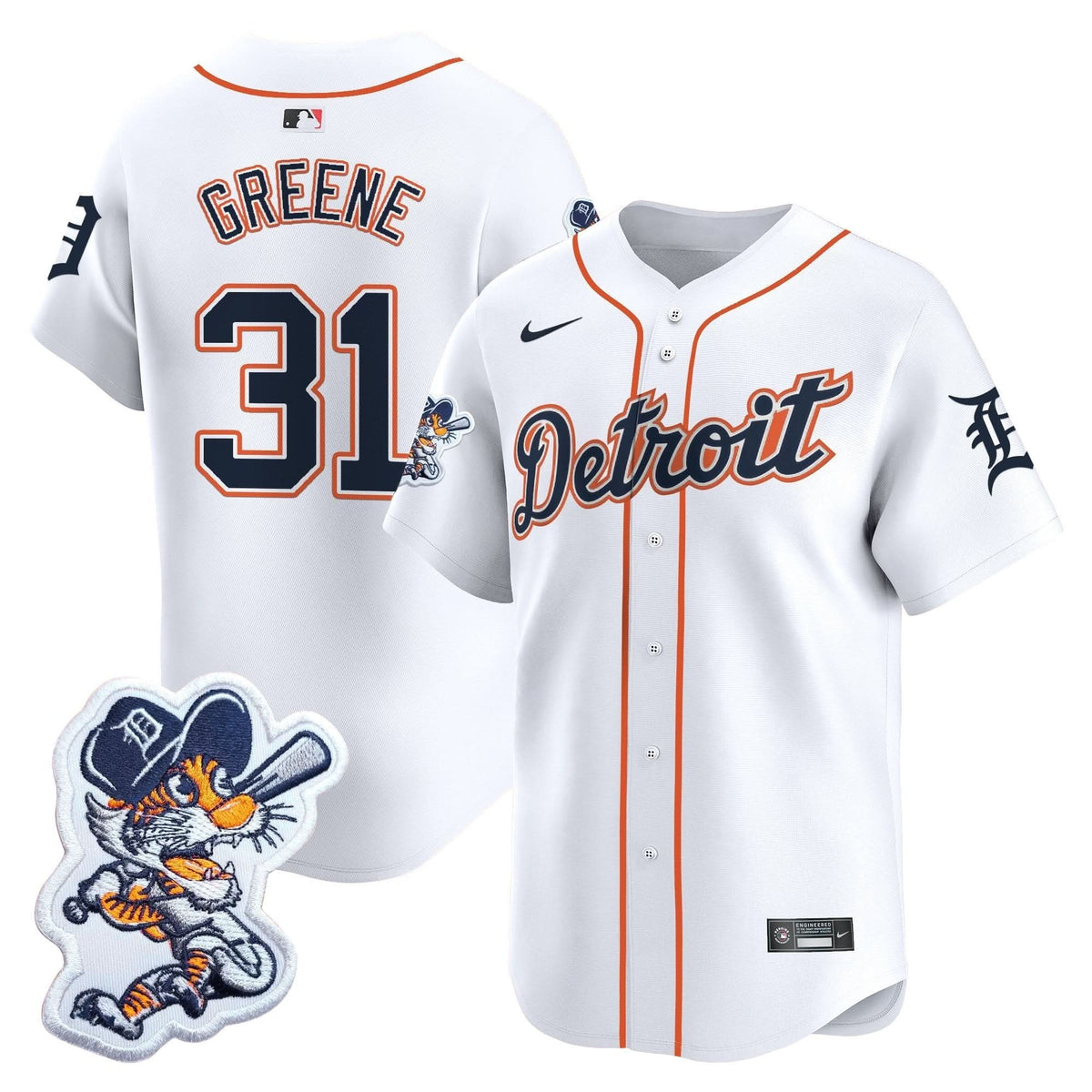 Detroit Tigers Paws Patch Vapor Premier Limited Jersey - Stitched