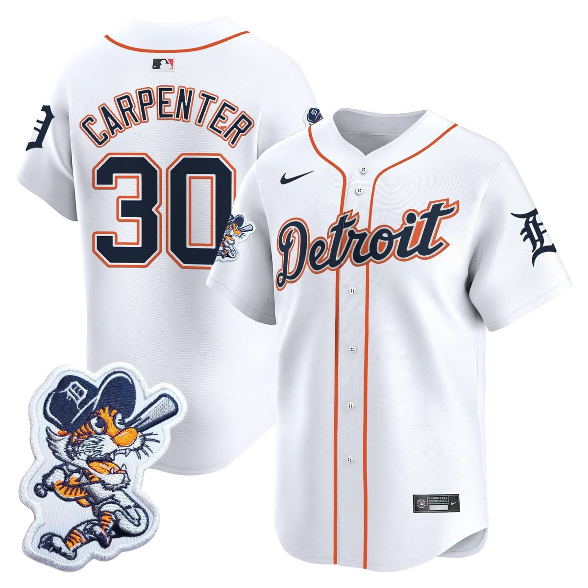 Detroit Tigers Paws Patch Vapor Premier Limited Jersey - Stitched