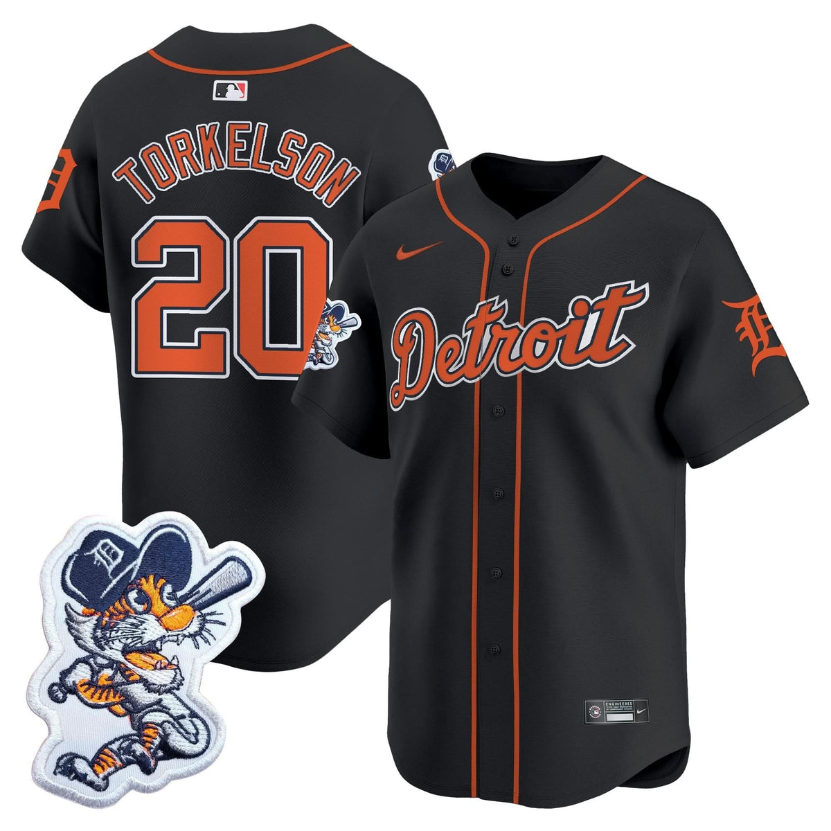 Detroit Tigers Paws Patch Vapor Premier Limited Jersey - Stitched