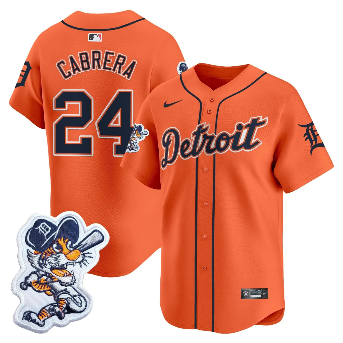 Detroit Tigers Paws Patch Vapor Premier Limited Jersey - Stitched