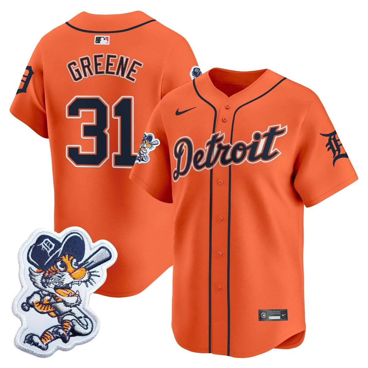 Detroit Tigers Paws Patch Vapor Premier Limited Jersey - Stitched