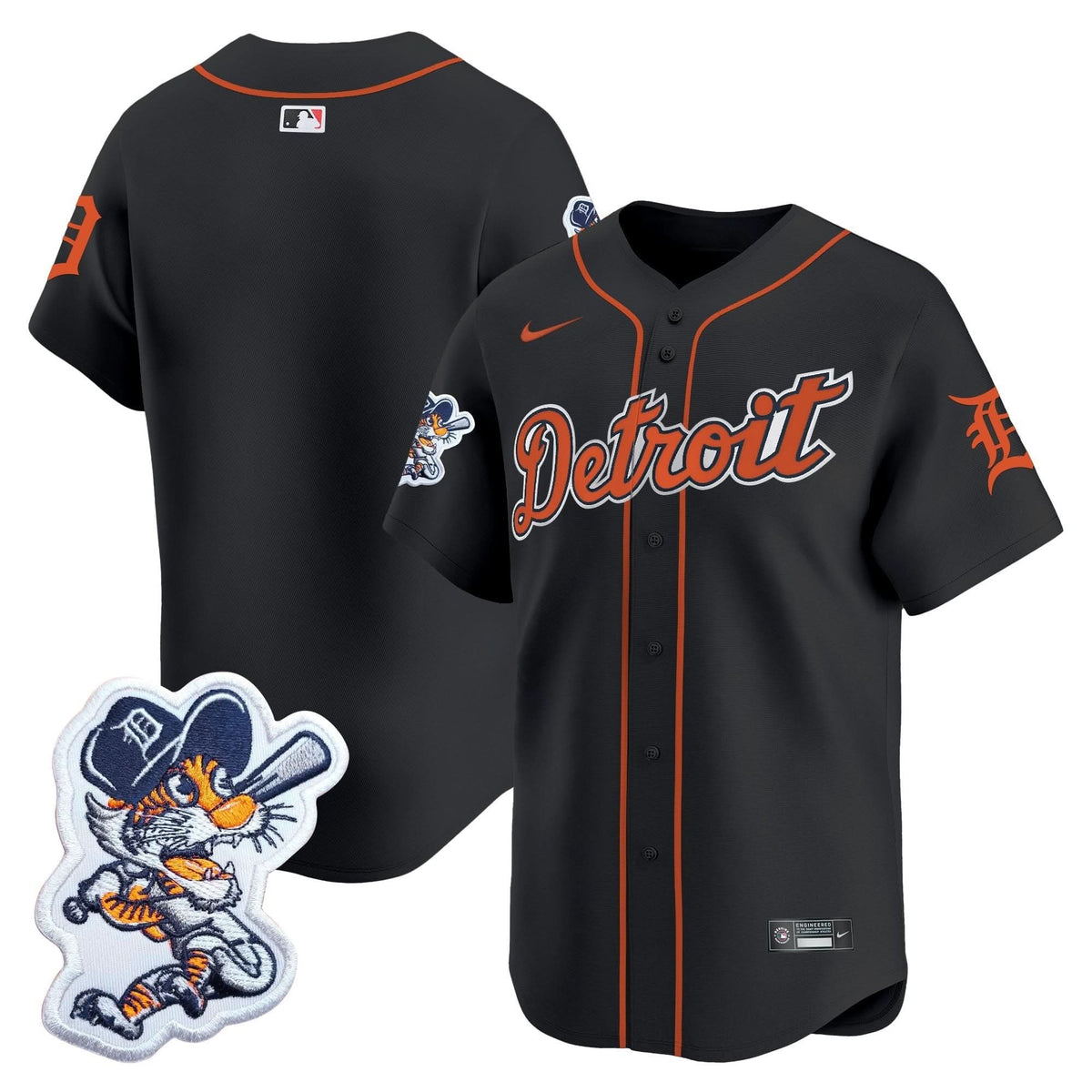 Detroit Tigers Paws Patch Vapor Premier Limited Jersey - Stitched
