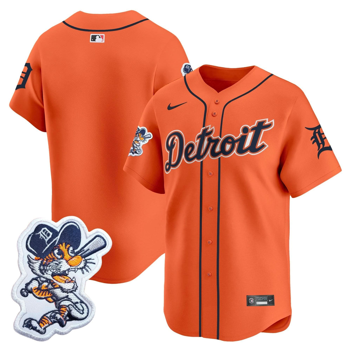 Detroit Tigers Paws Patch Vapor Premier Limited Jersey - Stitched