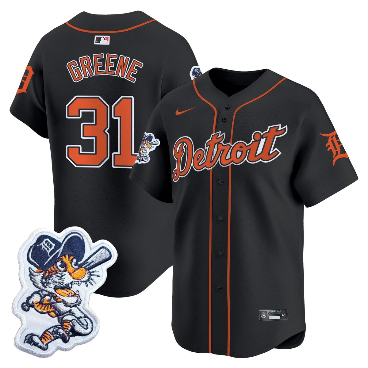 Detroit Tigers Paws Patch Vapor Premier Limited Jersey - Stitched