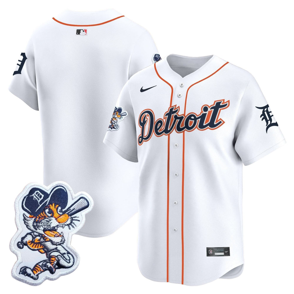Detroit Tigers Paws Patch Vapor Premier Limited Jersey - Stitched