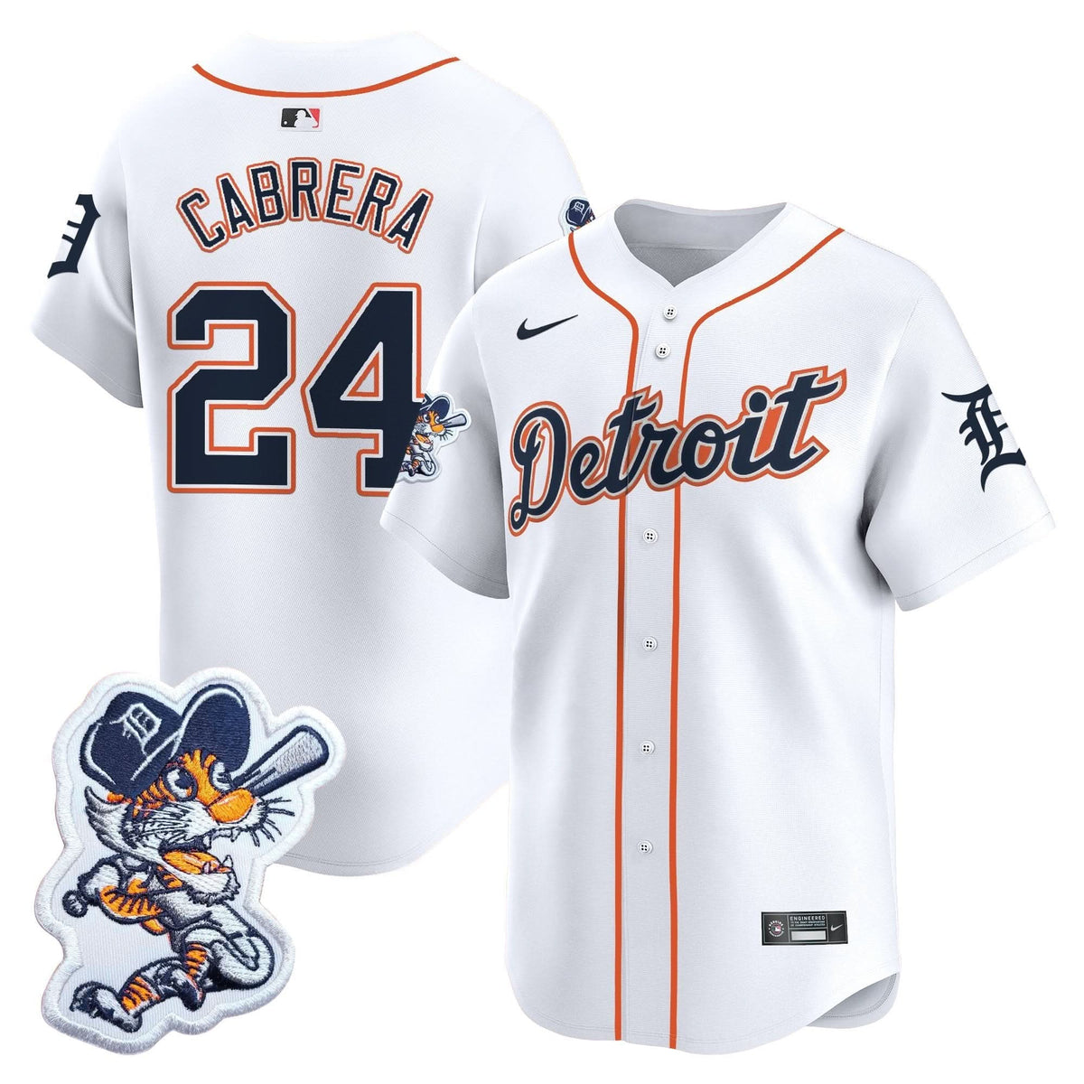 Detroit Tigers Paws Patch Vapor Premier Limited Jersey - Stitched