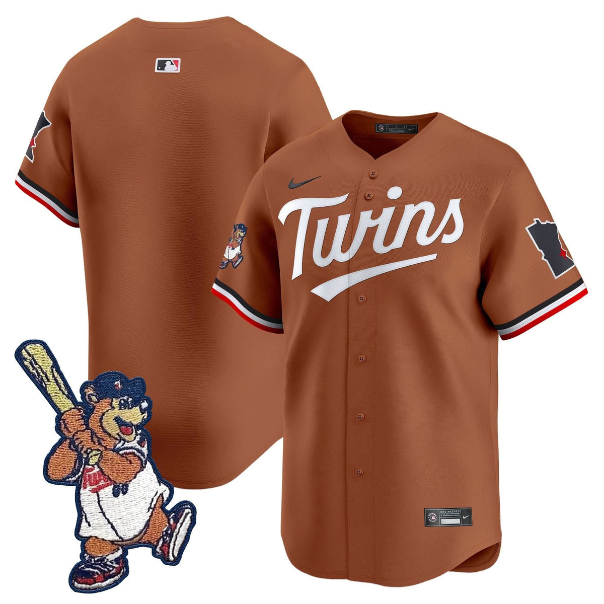 Minnesota Twins T.C. Bear Patch Vapor Premier Limited Jersey - Stitched