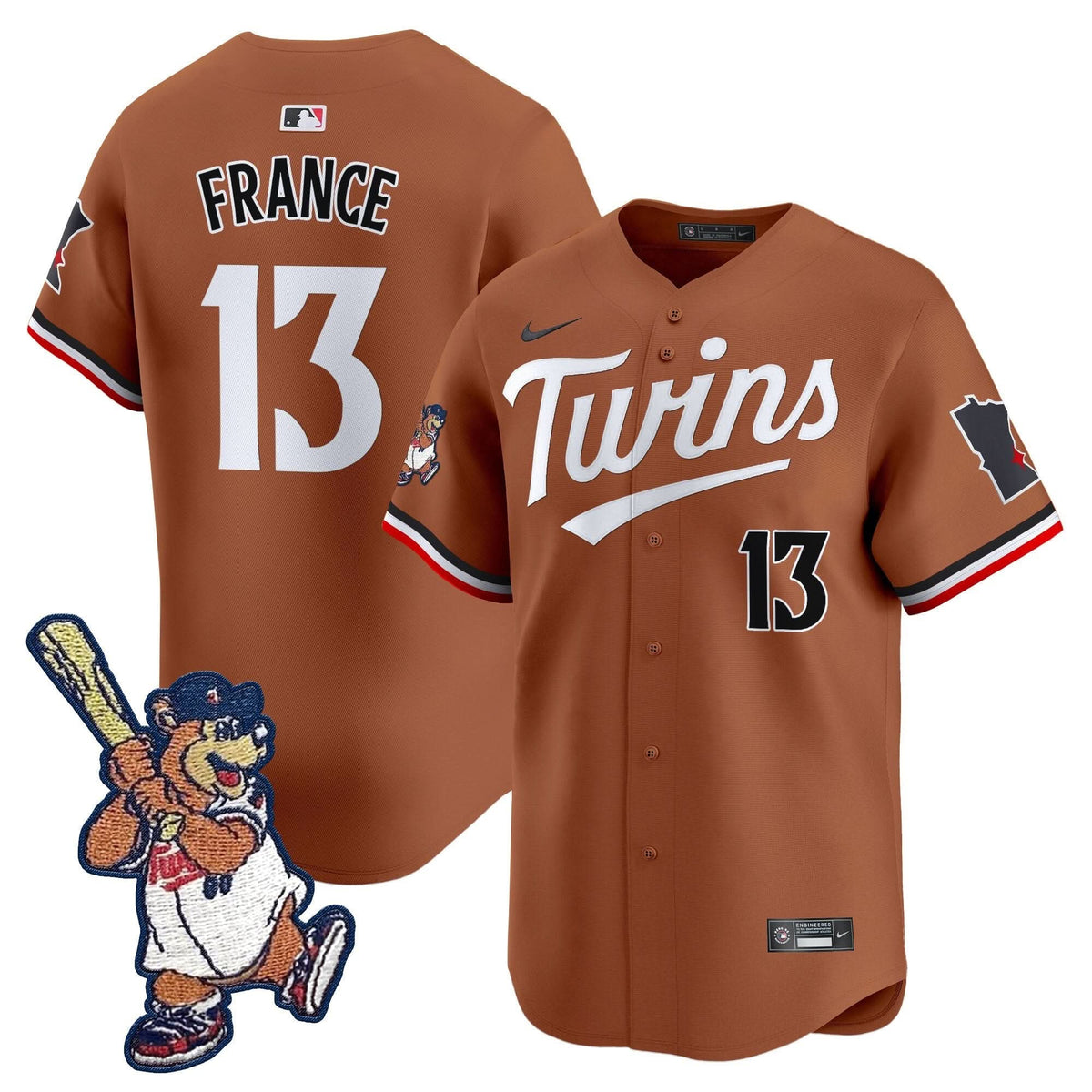 Minnesota Twins T.C. Bear Patch Vapor Premier Limited Jersey - Stitched
