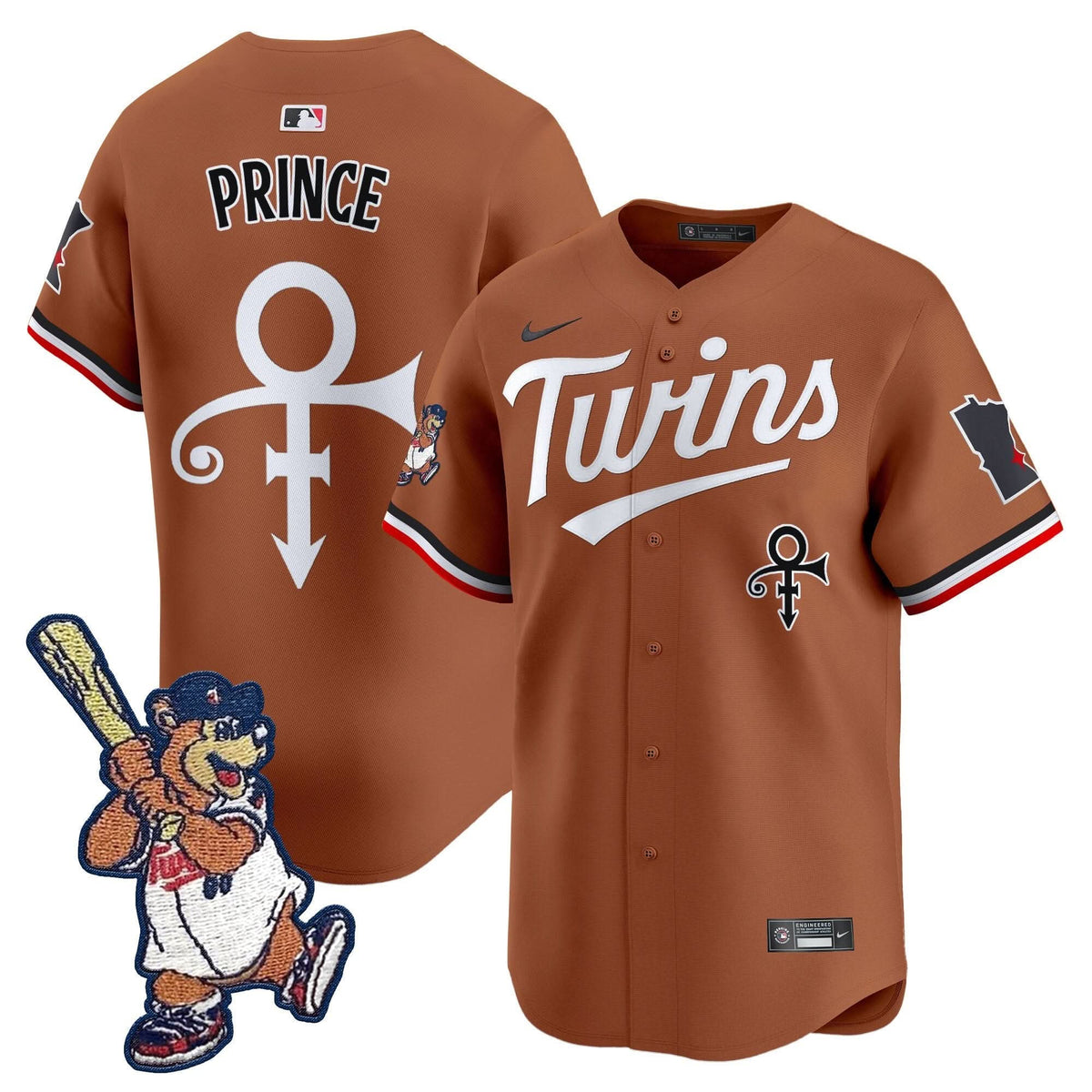 Minnesota Twins T.C. Bear Patch Vapor Premier Limited Jersey - Stitched