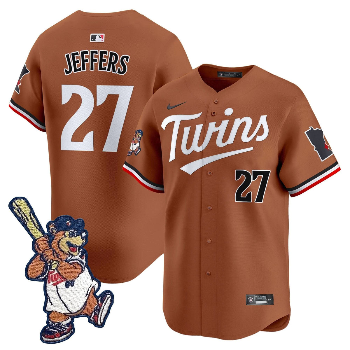 Minnesota Twins T.C. Bear Patch Vapor Premier Limited Jersey - Stitched