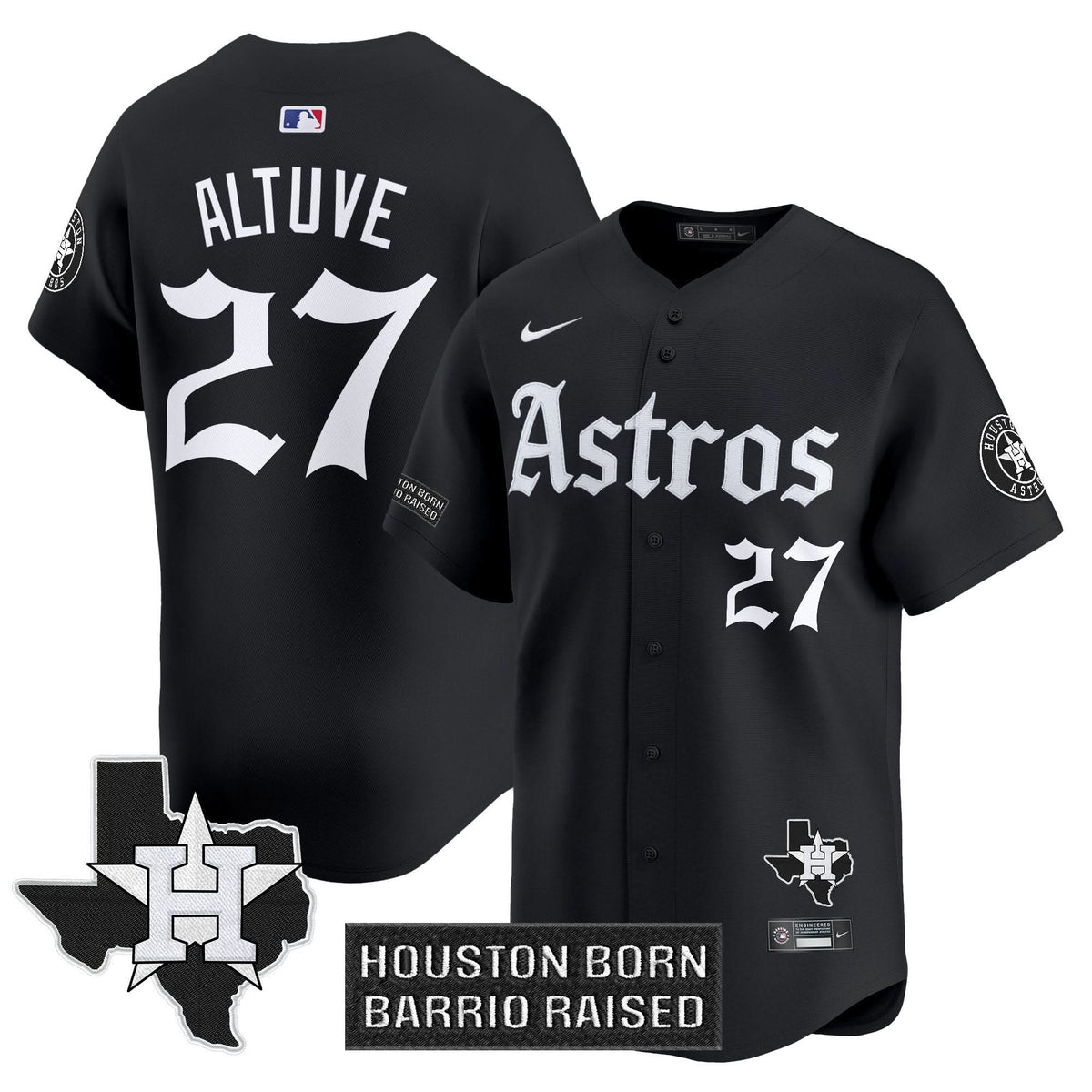 Houston Astros 'Gothic Edition' Vapor Premier Limited Jersey - Stitched-Cuztomshoes