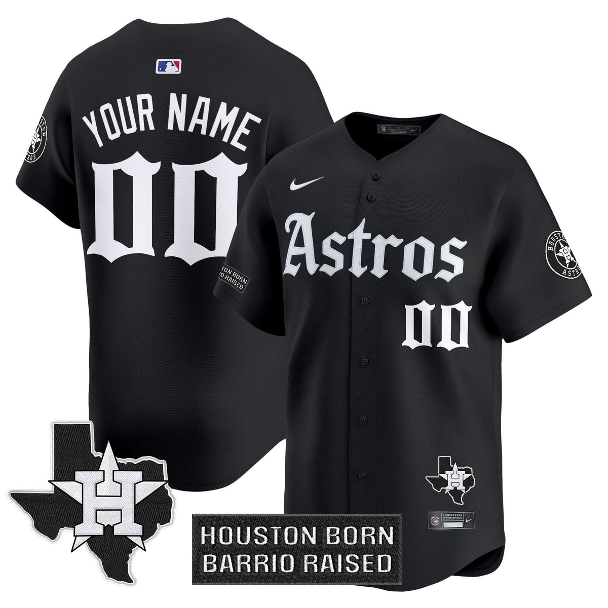 Houston Astros 'Gothic Edition' Vapor Premier Limited Custom Jersey - Stitched-Cuztomshoes