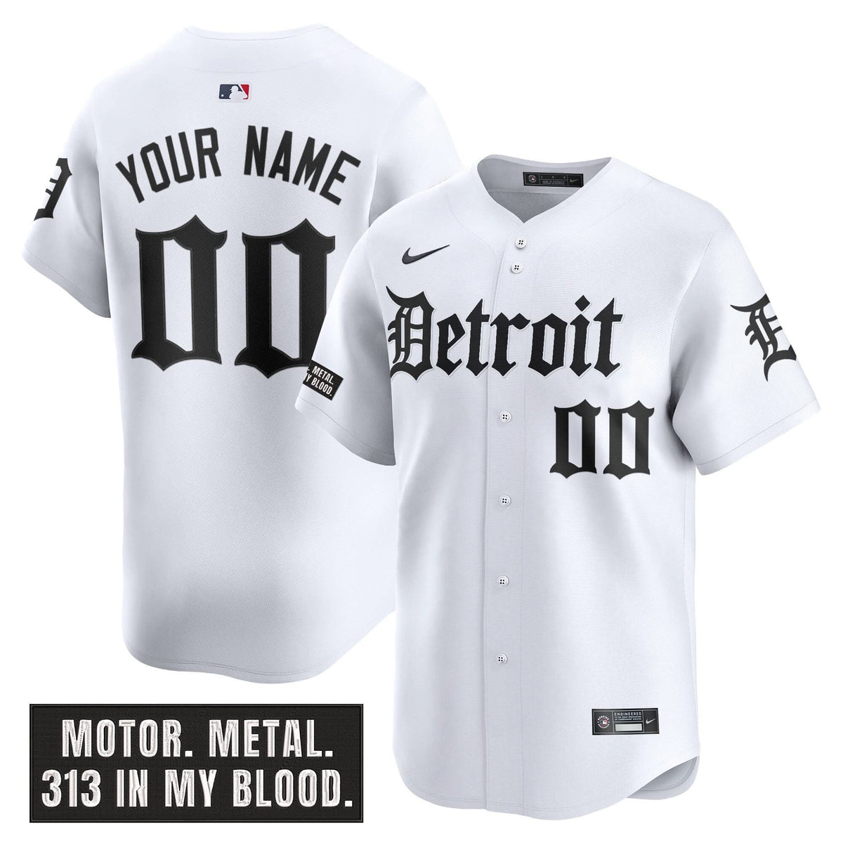 Detroit Tigers 'Motor Gothic Edition' Vapor Premier Limited Custom Jersey - Stitched