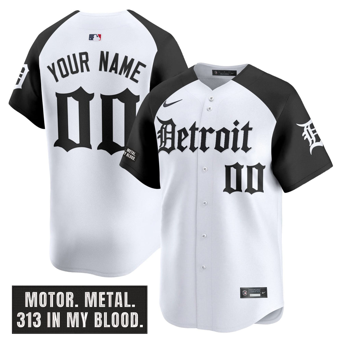 Detroit Tigers 'Motor Gothic Edition' Vapor Premier Limited Custom Jersey - Stitched