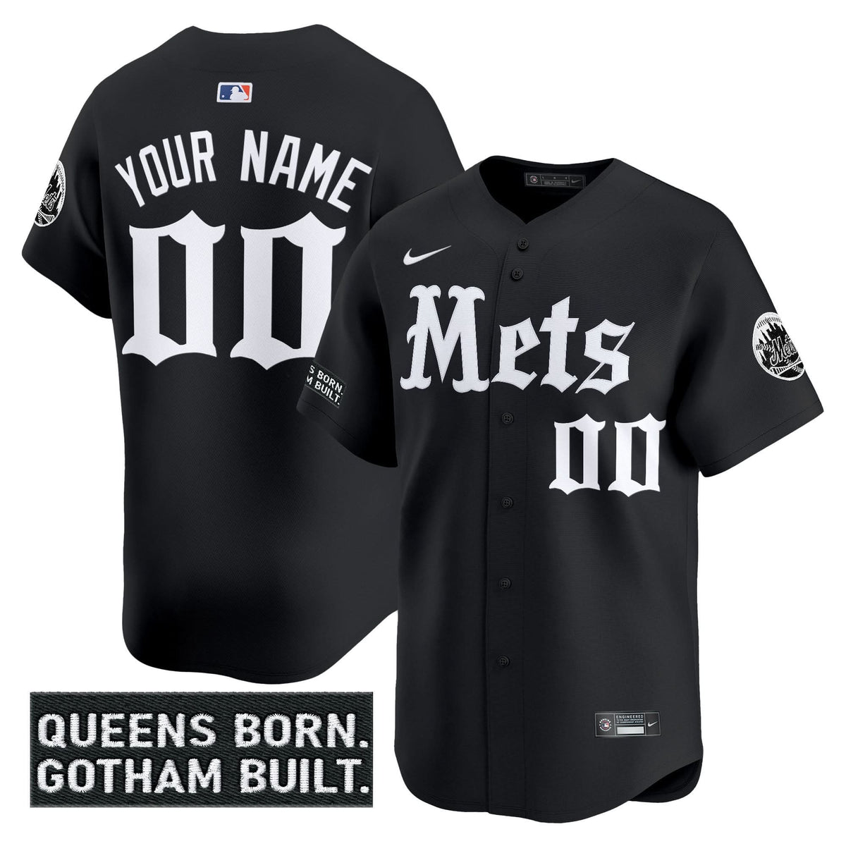 New York Mets 'Gotham Gothic Edition' Vapor Premier Limited Custom Jersey - Stitched-Cuztomshoes