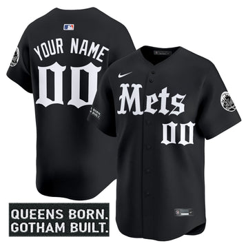 New York Mets 'Gotham Gothic Edition' Vapor Premier Limited Custom Jersey - Stitched-Cuztomshoes