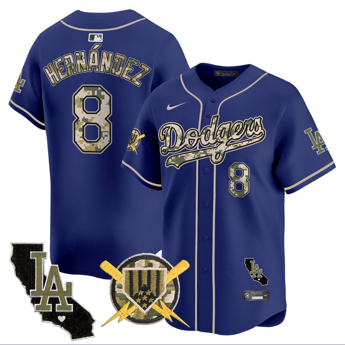 Los Angeles Dodgers Armed Forces Day Vapor Premier Limited Jersey - Stitched