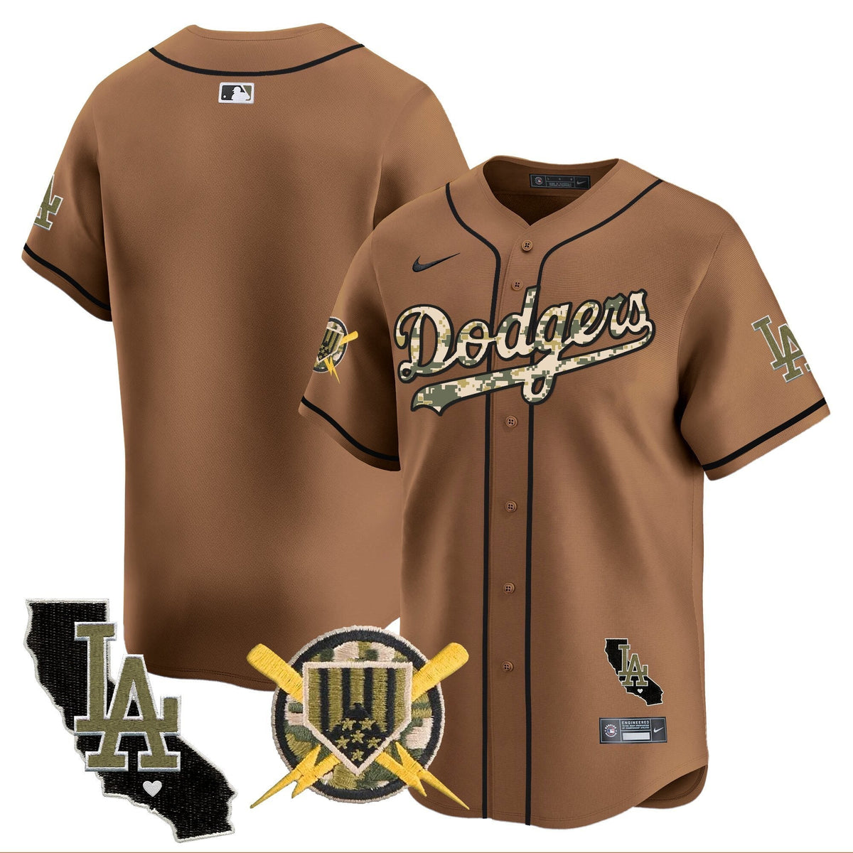 Los Angeles Dodgers Armed Forces Day Vapor Premier Limited Jersey - Stitched