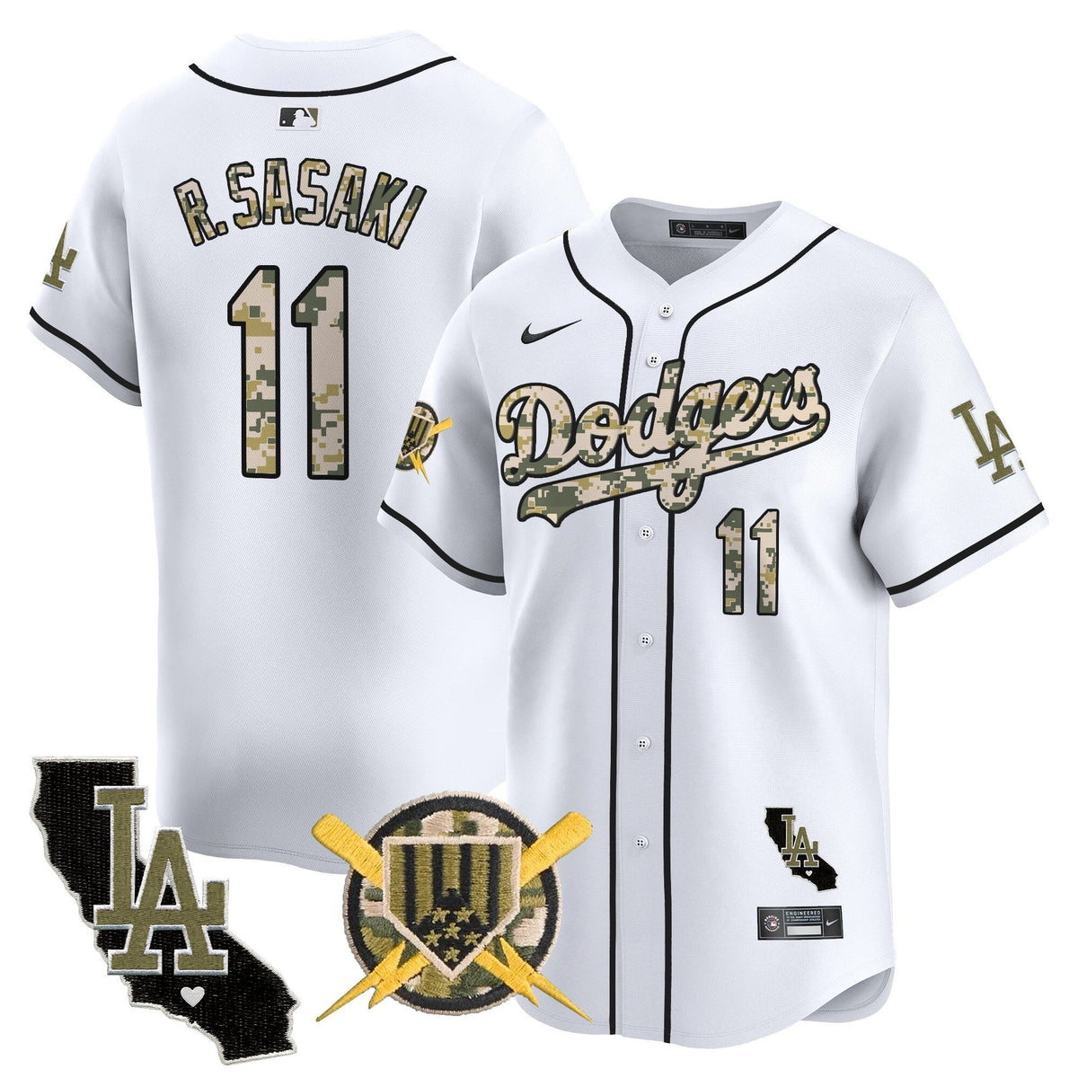 Los Angeles Dodgers Armed Forces Day Vapor Premier Limited Jersey - Stitched