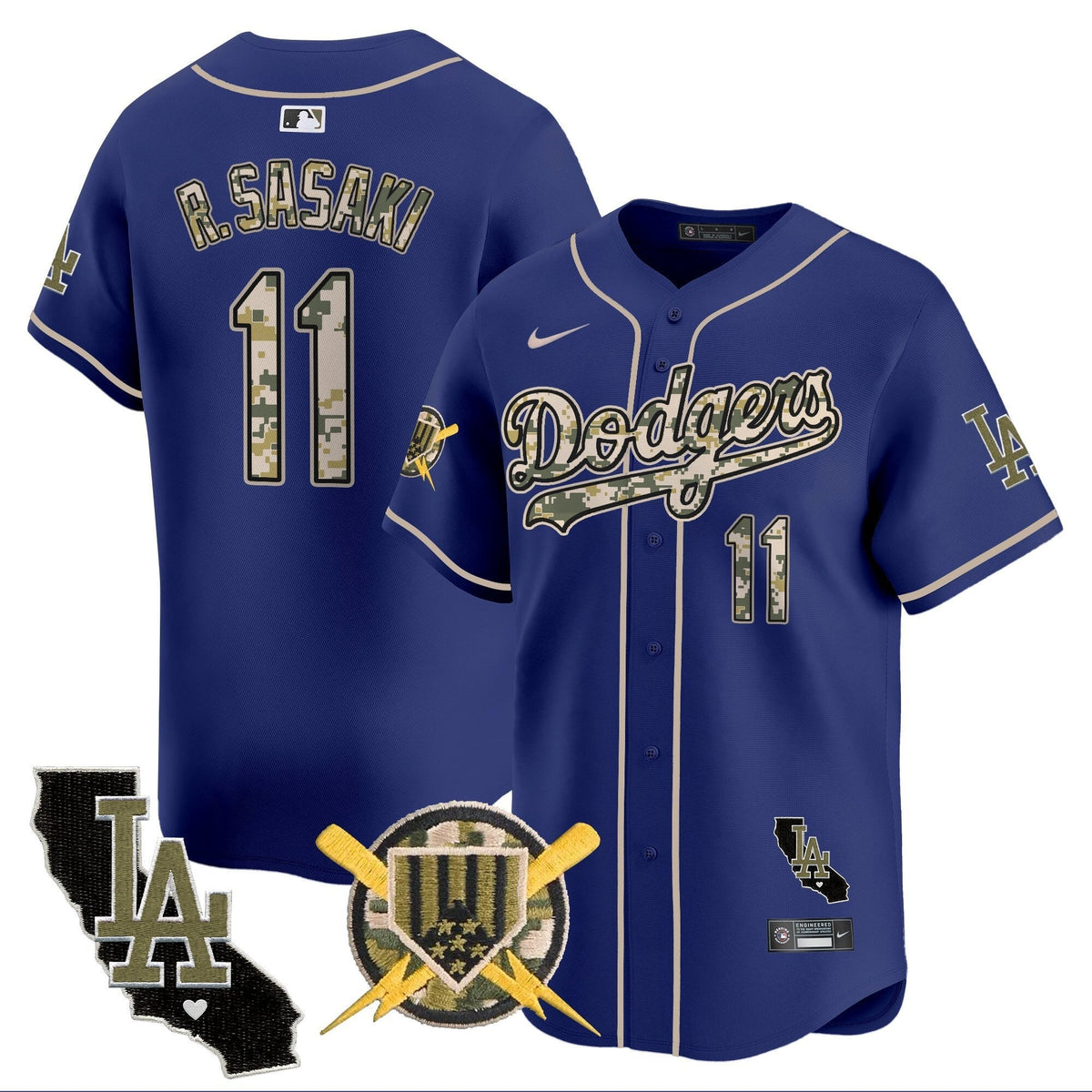 Los Angeles Dodgers Armed Forces Day Vapor Premier Limited Jersey - Stitched
