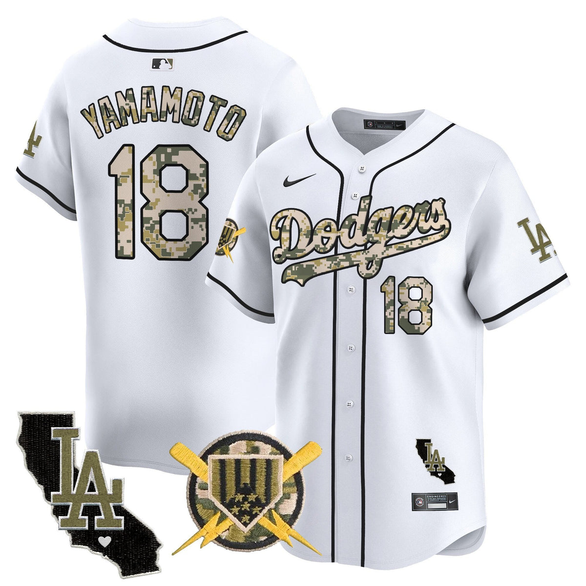 Los Angeles Dodgers Armed Forces Day Vapor Premier Limited Jersey - Stitched
