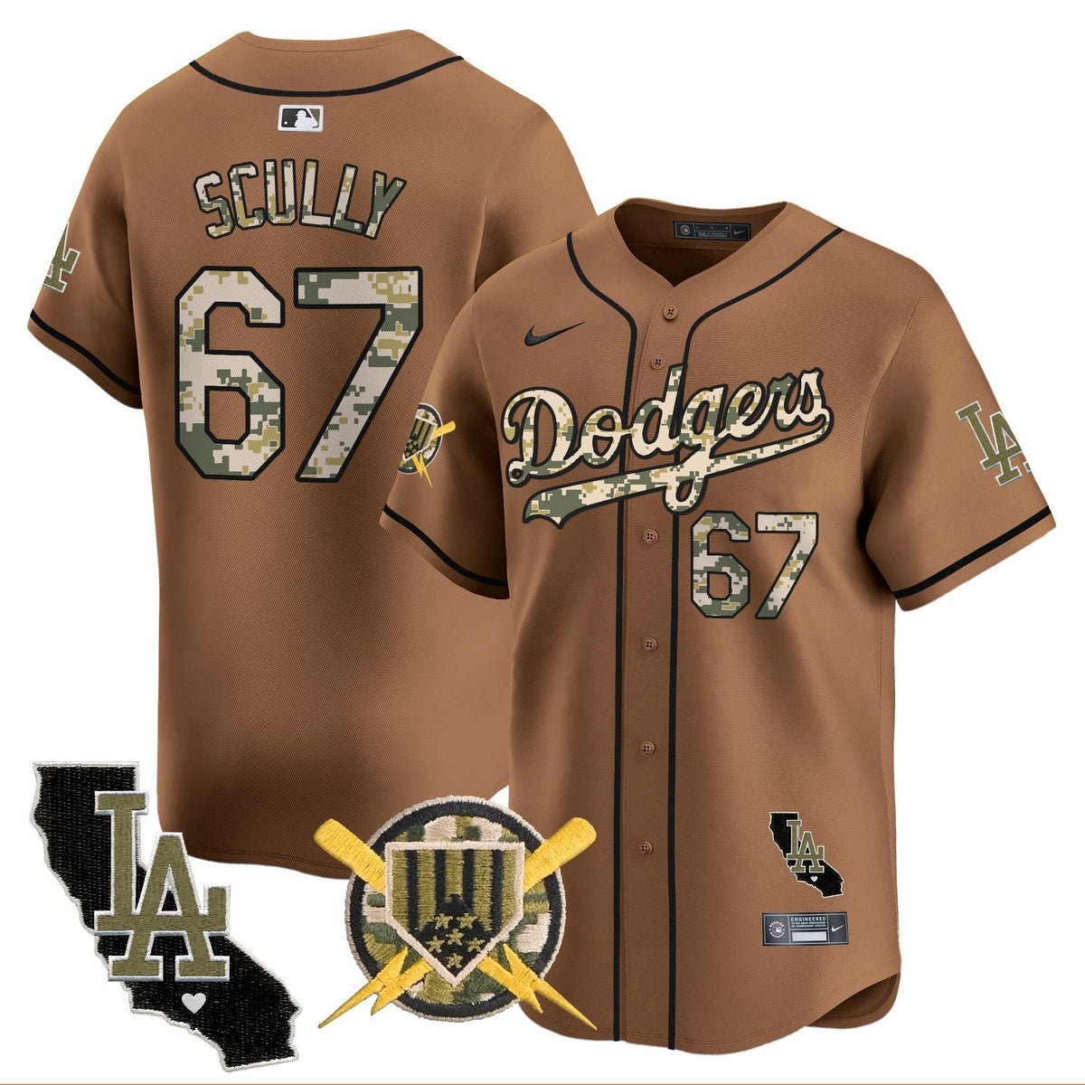 Los Angeles Dodgers Armed Forces Day Vapor Premier Limited Jersey - Stitched