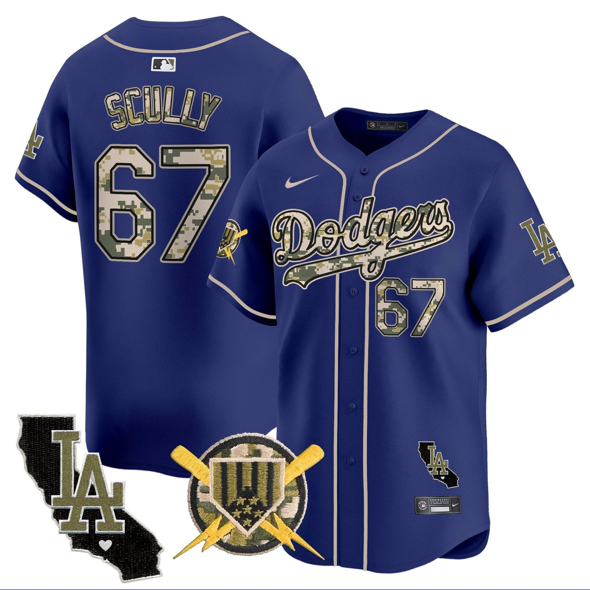 Los Angeles Dodgers Armed Forces Day Vapor Premier Limited Jersey - Stitched