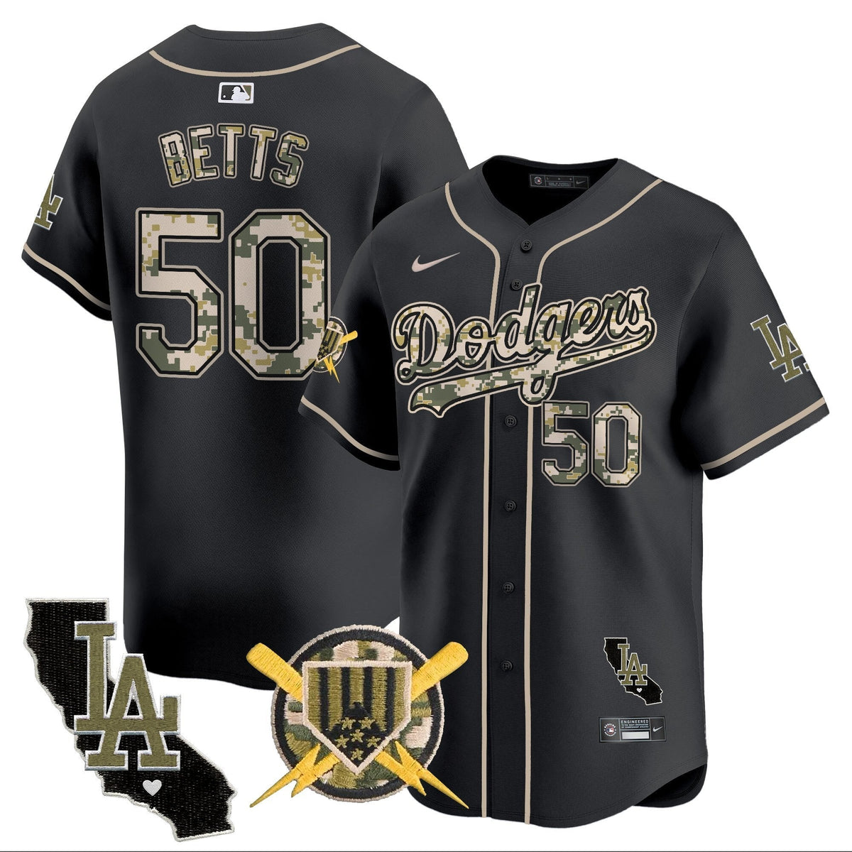 Los Angeles Dodgers Armed Forces Day Vapor Premier Limited Jersey - Stitched