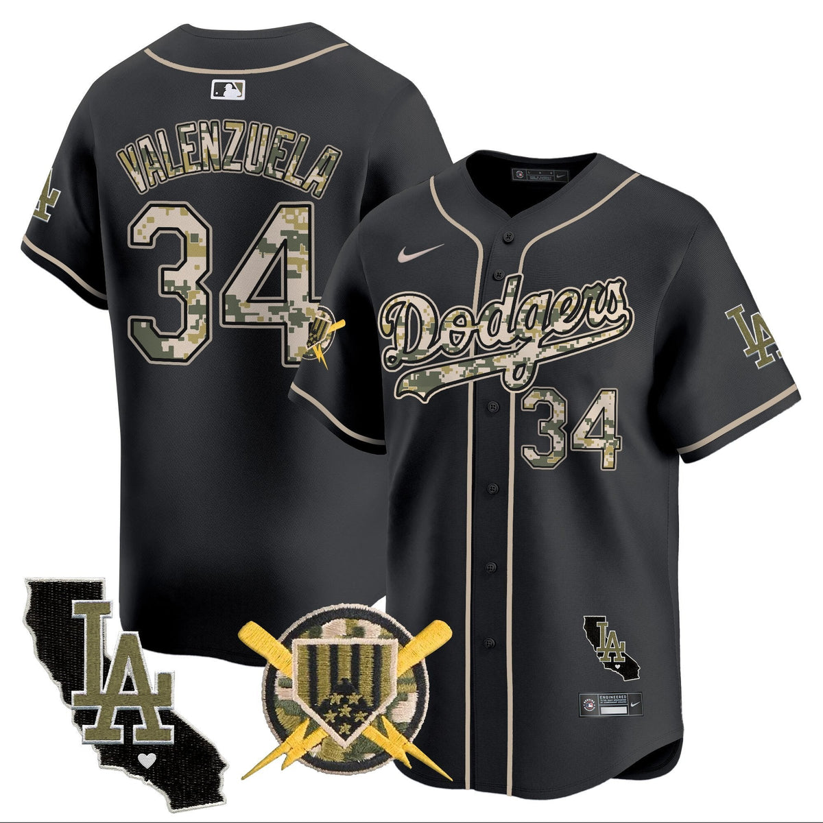 Los Angeles Dodgers Armed Forces Day Vapor Premier Limited Jersey - Stitched