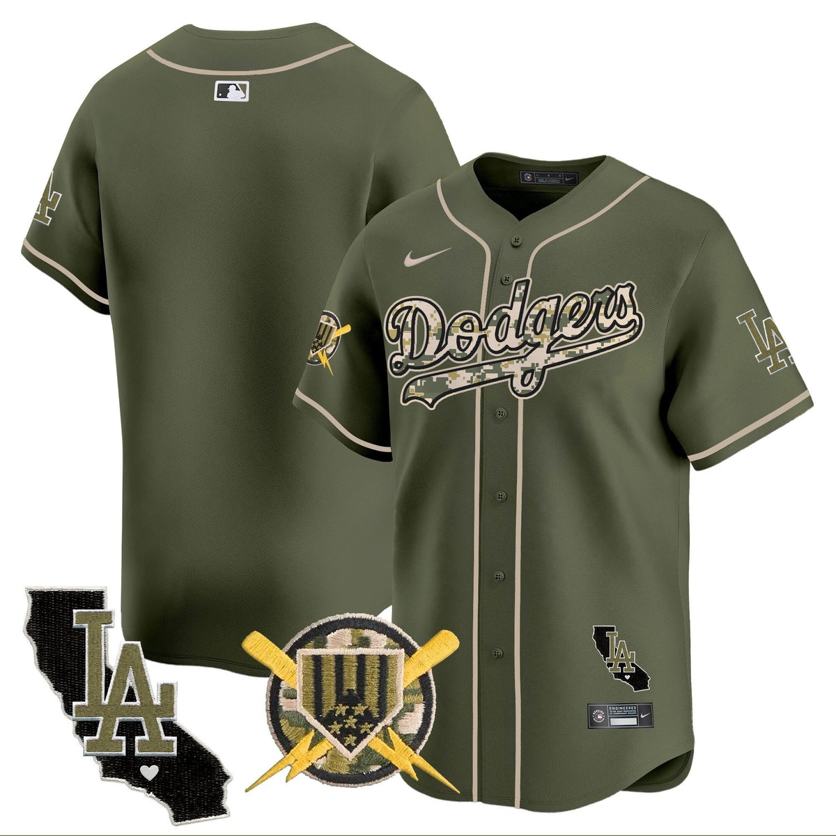 Los Angeles Dodgers Armed Forces Day Vapor Premier Limited Jersey - Stitched