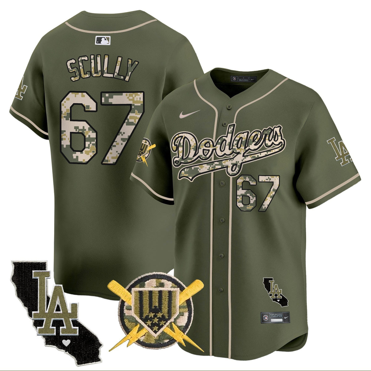 Los Angeles Dodgers Armed Forces Day Vapor Premier Limited Jersey - Stitched